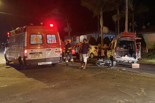 Acidente deixa motociclista gravemente ferido em Içara