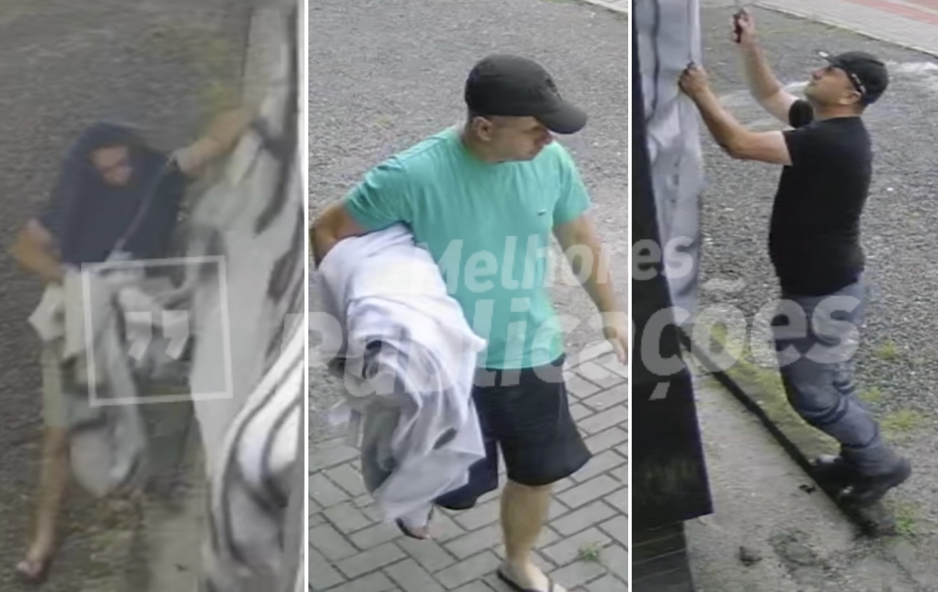 Chefe dos agentes de trânsito de Criciúma é flagrado danificando faixas no bairro Santo Antônio