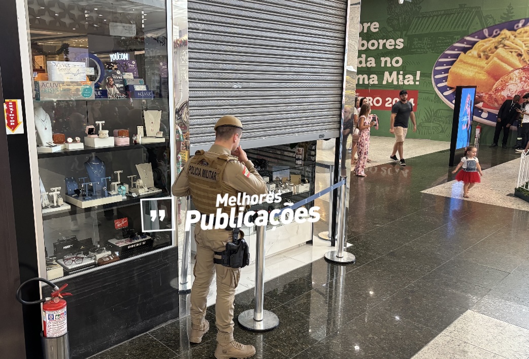 Bandidos furtam joalheria no Nações Shopping; prejuízo estimado é de R$ 5 milhões