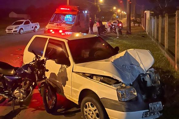 Condutor embriagado provoca acidente em Forquilhinha; Samu atendeu a vítima   